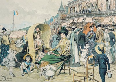 Una spiaggia elegante, 1887 da Adrien Emmanuel Marie